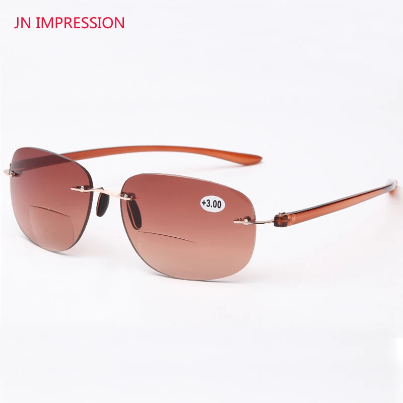 JN IMPRESSION качественная оправа для женщин и мужчин без оправы титановые очки оттенок цветные бифокальные очки для чтения солнечные очки 1,0