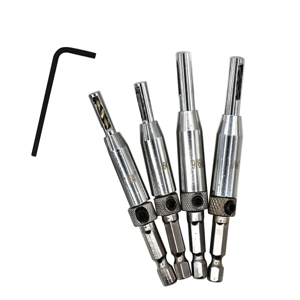 4 шт. HSS шестигранные сверла Самоцентрирующийся петля центр дверь кабинета