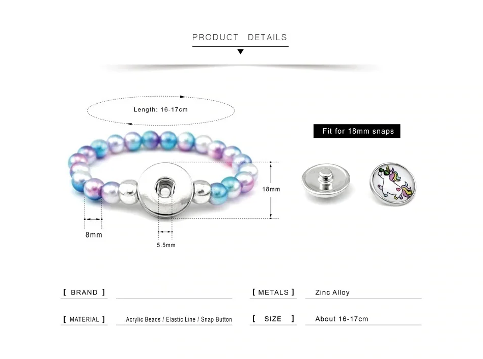 Кот и фея кнопки Подвески бусины браслеты для детей девочек вечерние аксессуары