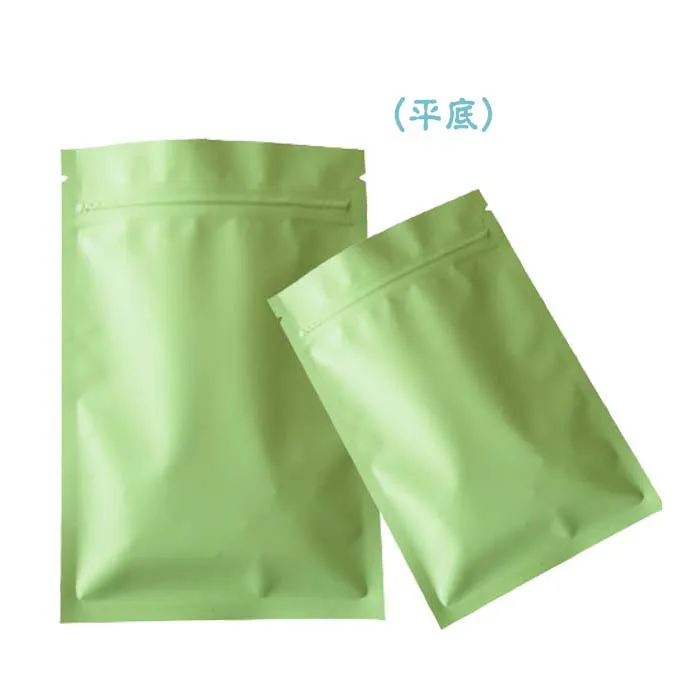 

150Pcs/Lot Matte Green/White/Black Aluminum Foil Plastic Ziplock Pack Bag Flat Moisture-proof Zipper Package With Tear Notch