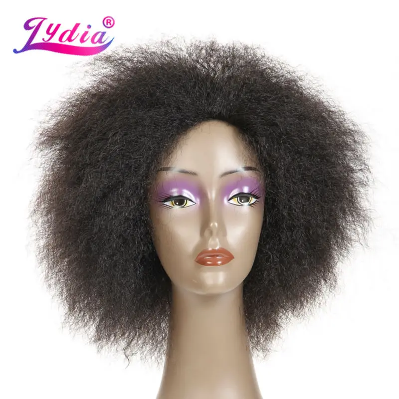 Лидия кудрявые прямые короткие синтетические парики нет кружева передний парик