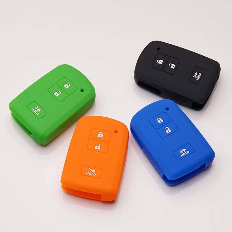 Silicone key fob case cover skin holder shell set for Toyota camry Avalon rav4 Highlander Land Cruiser prius remote HOLD keyless |