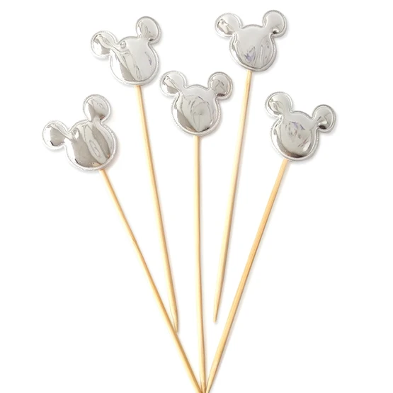 Mickey head Silver 5 шт. Микки и Минни Маус головы Топпер для торта флажки для кексов подарок на день рождения для мальчиков - Цвет: Mickey head Silver