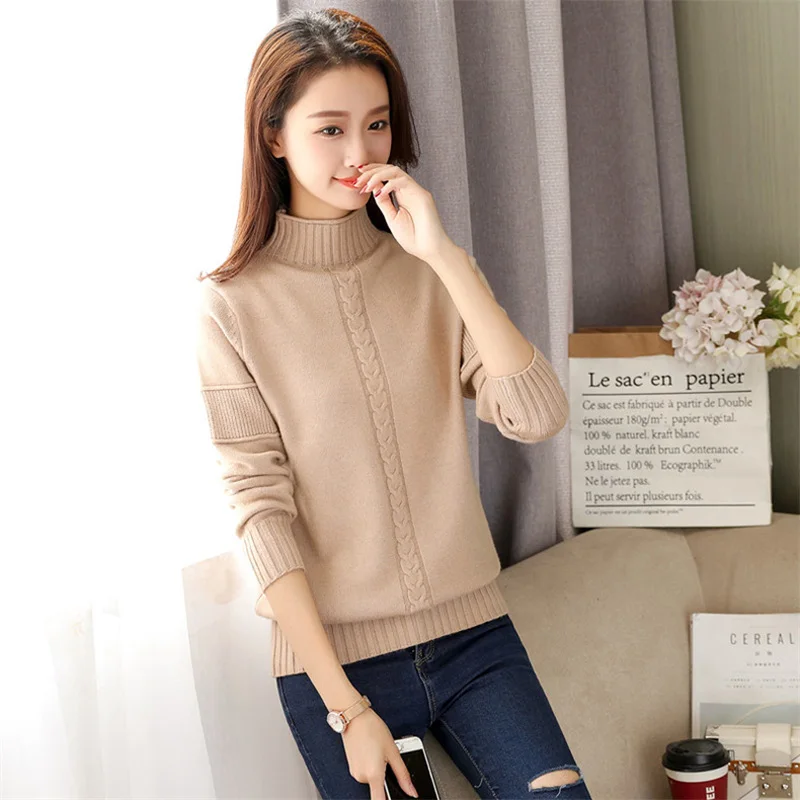 Thick Turtleneck Warm Pollovers Sweater Women 2018 Autumn Winter Long Sleeve Twist Knitted Sweaters Casual Befree Ladies Jumper | Женская