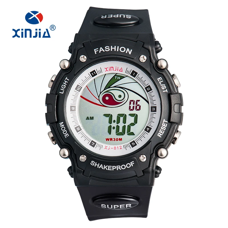 Свет диско Часы Для мужчин сигнализации хронограф цифровые часы погружения Бег 30