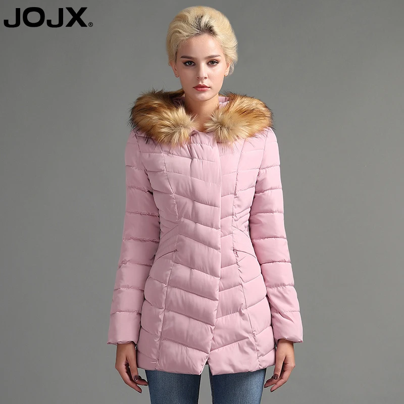 JOJX Для женщин зимняя куртка 2019 Новая мода с капюшоном Тонкий меха Куртка теплое