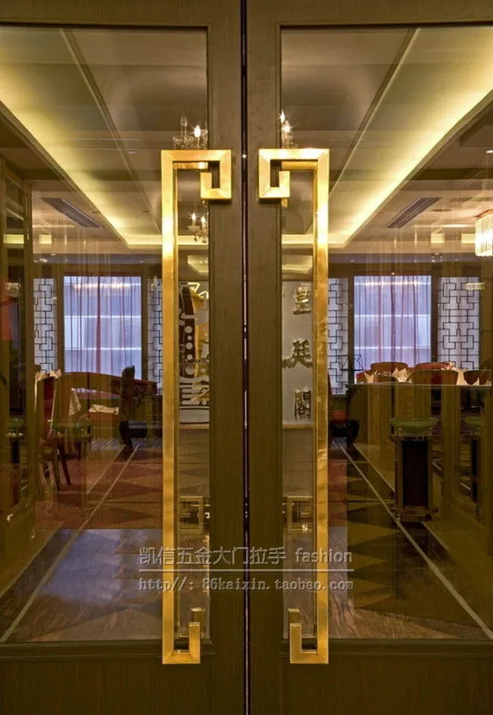 Квадратная стеклянная ручка двери китайская титановая рама из нержавеющей стали