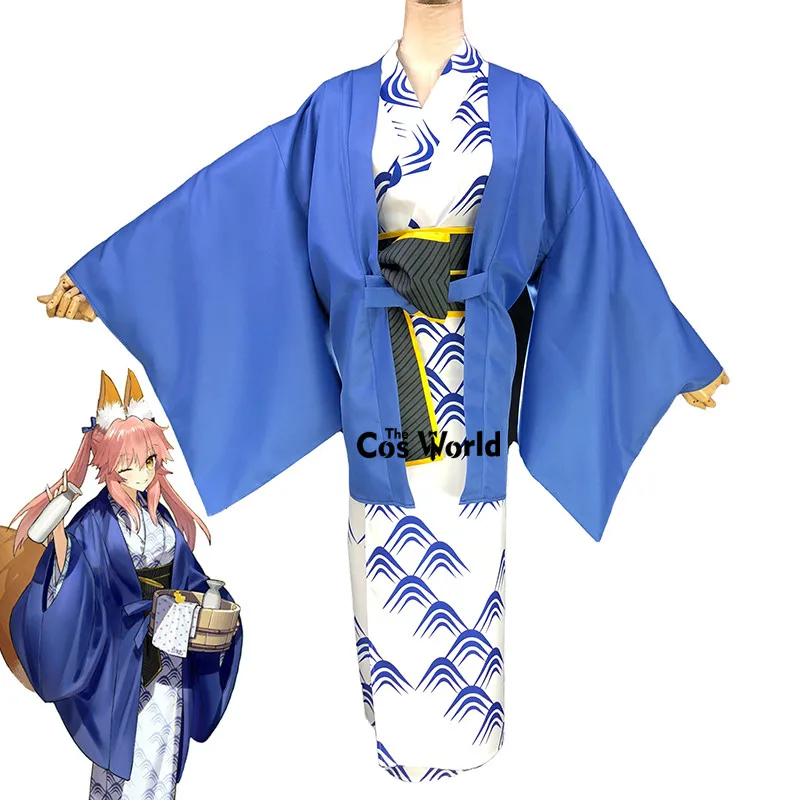 FGO Fate Grand Order 3 я годовщина Tamamo no Mae Haori кимоно юката платье наряд Аниме косплей
