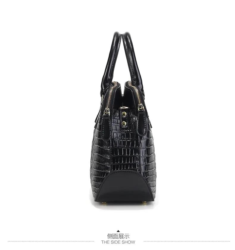 Fashion genuine Leather Women bag Crocodile Pattern Messenger bags ladies Purse female totes bag Handbag Leisure Tote Sac A Main