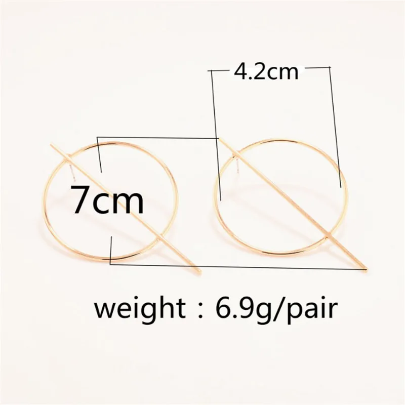 Europe And The United States Jewelry Catwalk Shows Contracted Copper Ring Women's Hoop Earrings Accessories KNAHP22 | Украшения и