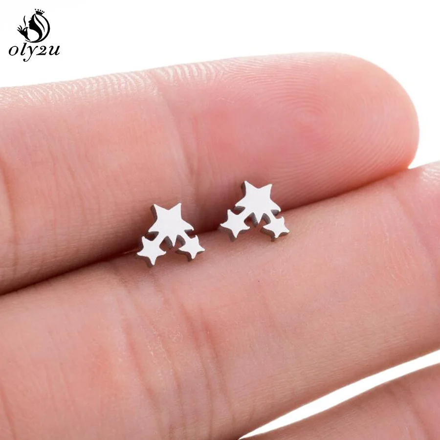 Star Earrings Oly2u милые с изображением ясного звездного серьги-клаймберы, серьги со шпилькой, для Для женщин brincos, можно носить с серьги Модные украшения Bijoux(украшения своими руками) boucle d'oreille femme - Окраска металла: Star Earrings