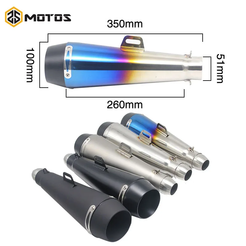 

ZS MOTOS Universal Motorcycle Muffler Silencer M4 Exhaust pipe CBR125 CB400 CBR600 CB750 Z250 TMAX530 Modified GP Escape Muffler