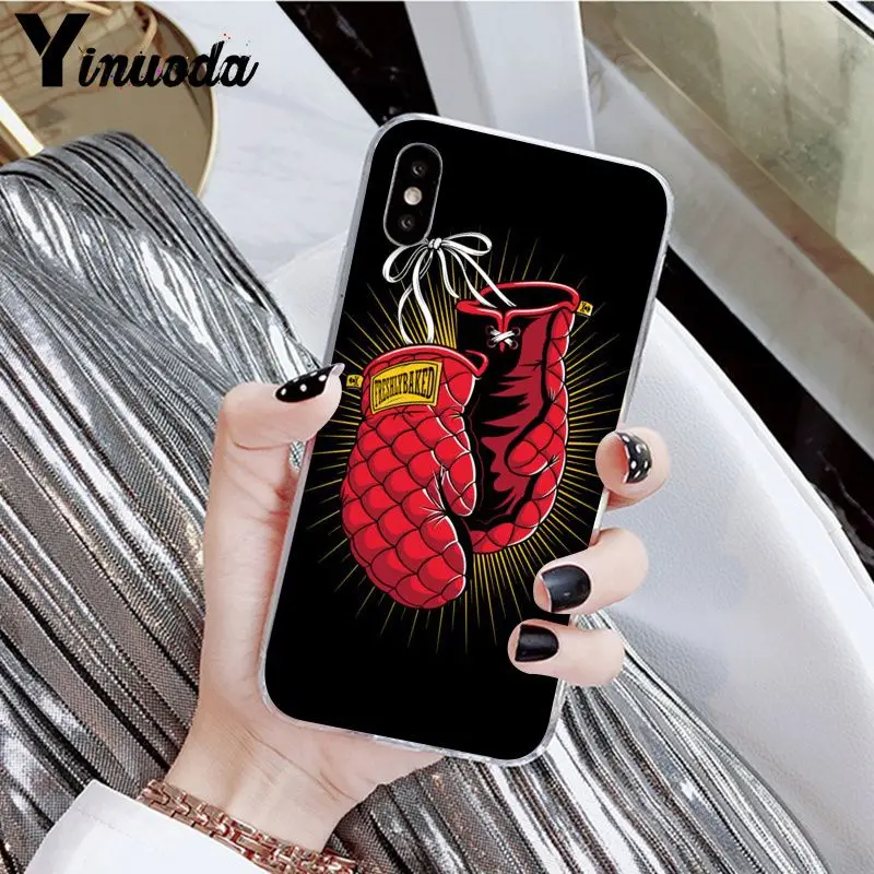 Yinuoda мультфильм Боксерские перчатки для девочек новое поступление Прозрачный чехол для iPhone X XS MAX 6 6S 7 7plus 8 8Plus 5 5S XR - Цвет: A2