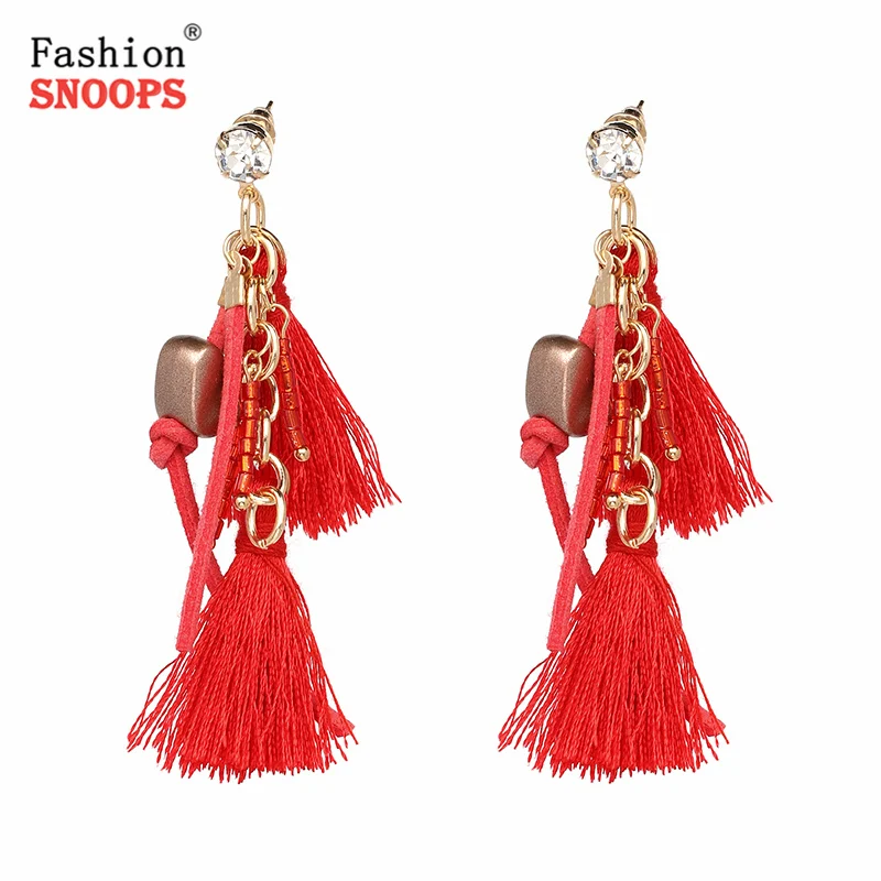 Винтаж длинной бахромой висит Висячие серьги-капли серьги ювелирные изделия