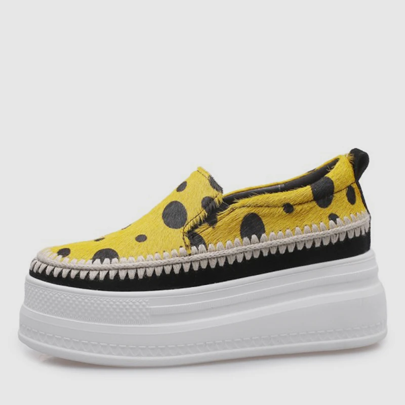 DORATASIA 2019 New Fashion Horsehair Flat Platform Shoes Woman Spring Polka Dot Loafers Ladies Casual Flats Women | Обувь