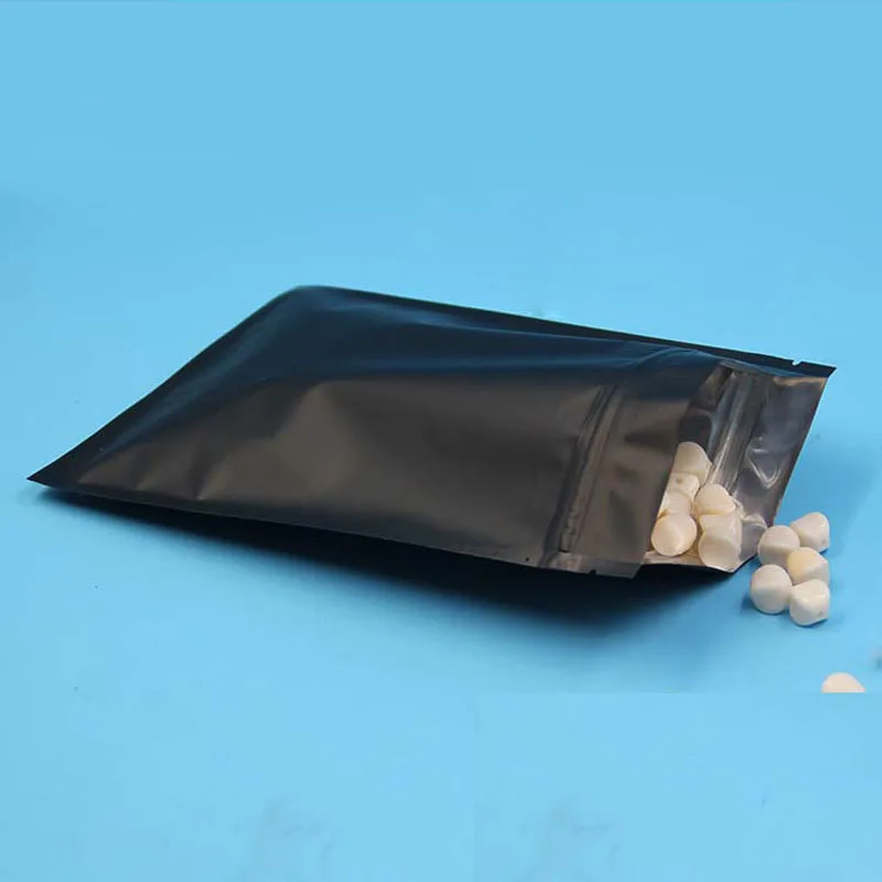 Dura Aid 100 шт маленькая матовая черная алюминиевая фольга Ziplock сумка с плоской