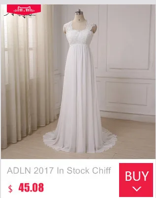 Adln плюс Размеры свадебное платье Beach шифон Vestido De Novia v-образным вырезом Кружево Половина рукава Свадебные платья сзади Кружево-up