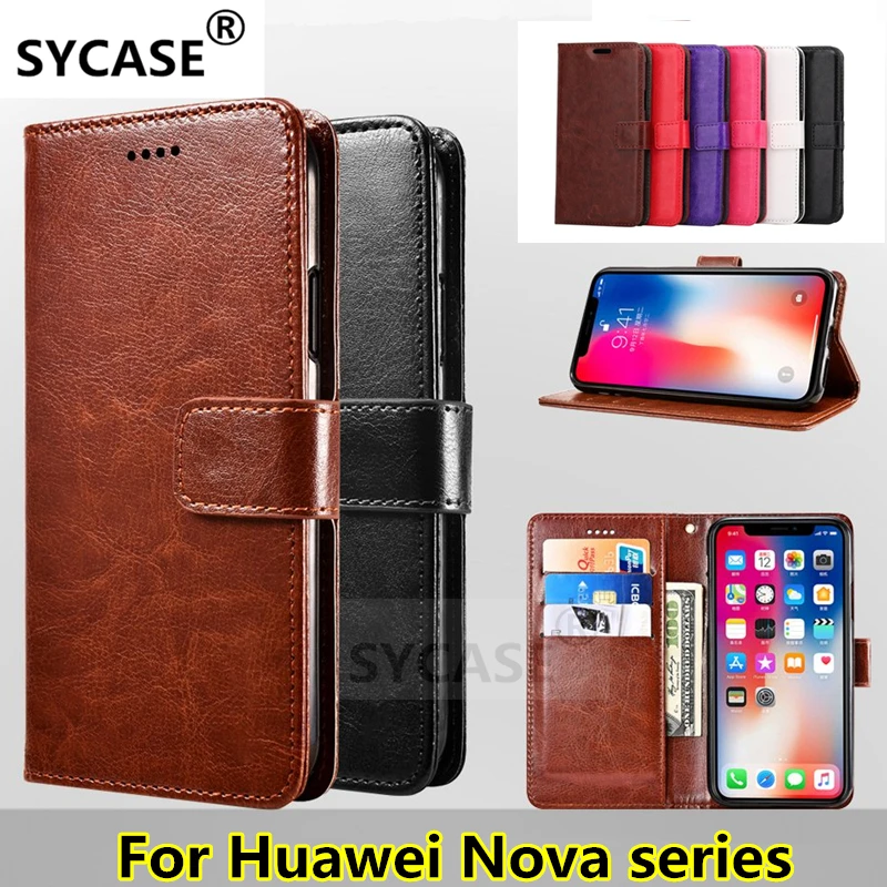 SYCASE для huawei Nova2i Nova2Lite Nova3i бизнес Crazy Horse Зерно кошелек защитный чехол телефона Флип
