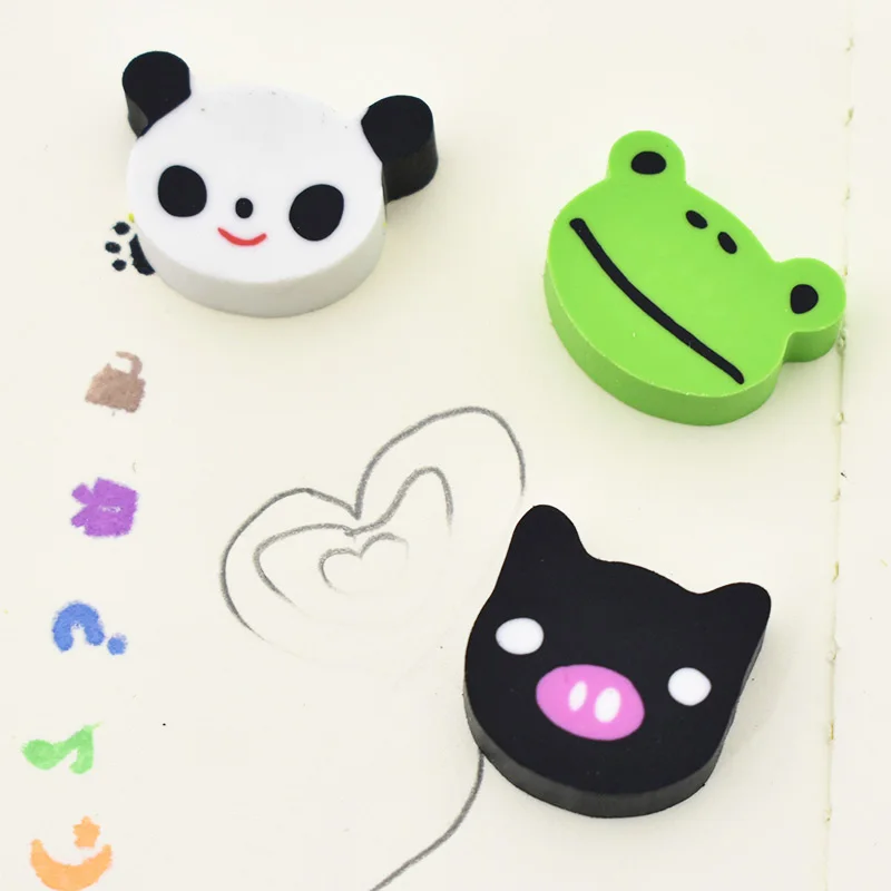 4 шт./партия (1 сумка) Мини милый мультфильм животных карандаш ластик Kawaii панда