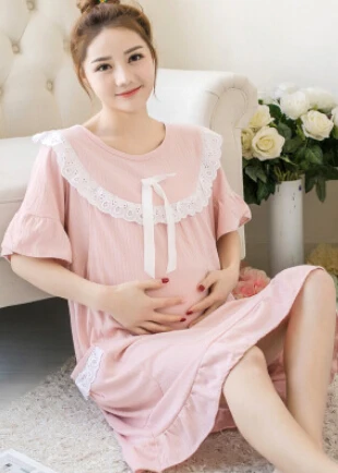 1 Big Size Maternity Nursing Nightdress Summer for Pregnant Women dress Pregnancy Pajamas Breast Feeding Nightgown Dress - Цвет: 1