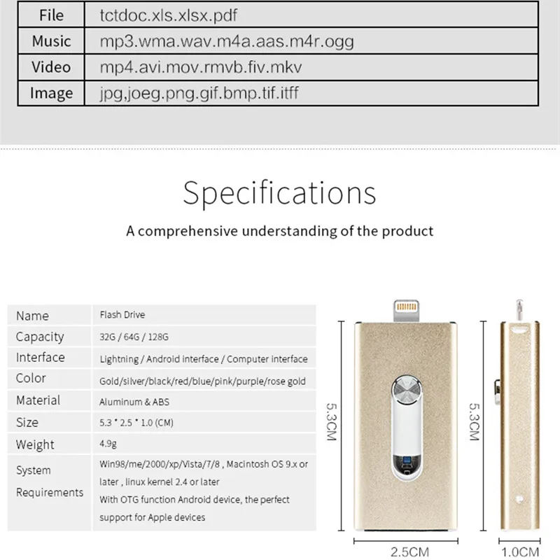 Microflash Usb флэш накопитель для iphone 6/6S/7/7plus/5/5S/5C/ipad 8 Гб оперативной памяти 16