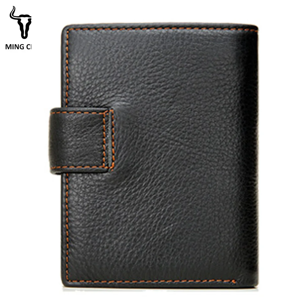Mingclan New Wallet Brand Short Men Wallets Genuine Leather Male Purse Card Holder Wallet Fashion Man Zipper Wallet Men Coin Bag