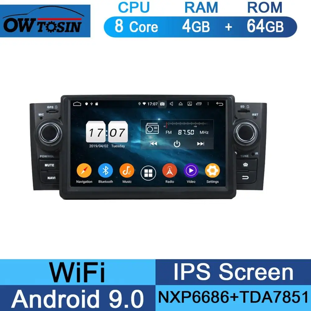 64G " ips 8 ядерный 1024*600 4G+ 64G Android 9,0 автомобильный dvd-плеер для Fiat LINEA 2007 2008 2009 2000 2010 2011 2012 2013 CarPlay Parrot BT - Цвет: 64G