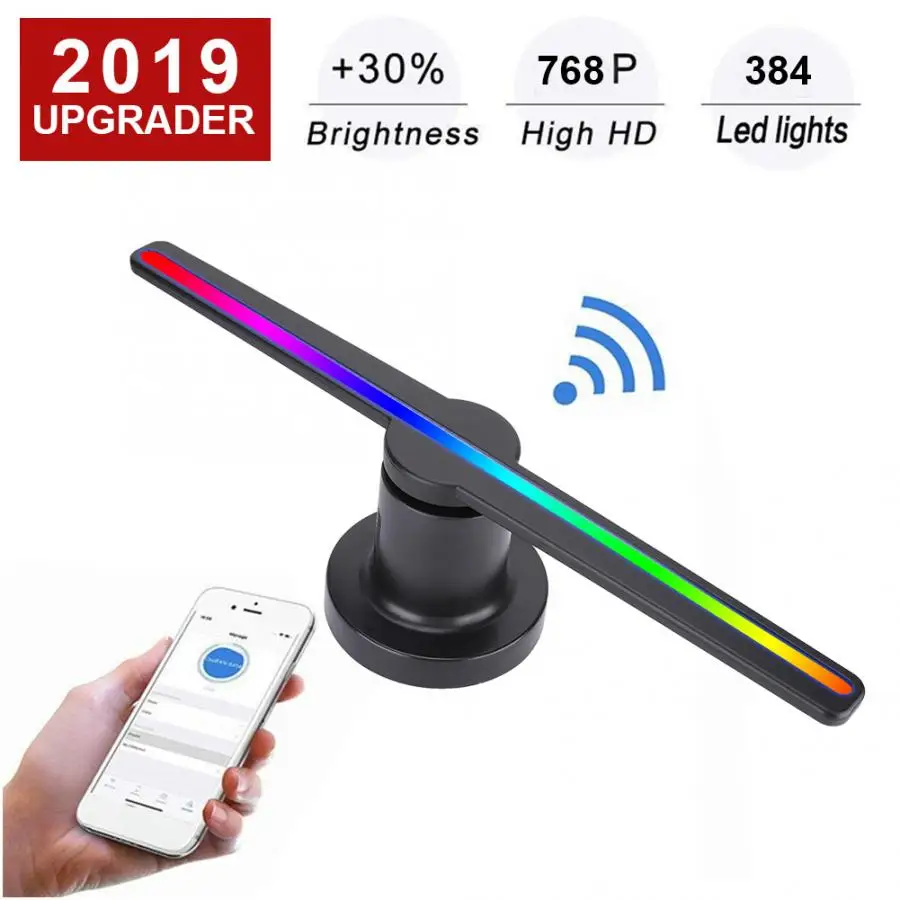 768*768 HD Проекция 3D Голограмма рекламный проектор 1800lm телефон 8 Гб WiFi управление мини-проектор