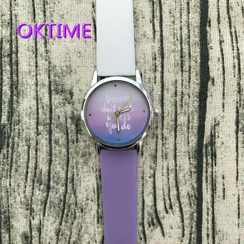 2017 Популярные Двойные цвета кожаный ремень женские студенческие часы мечты не