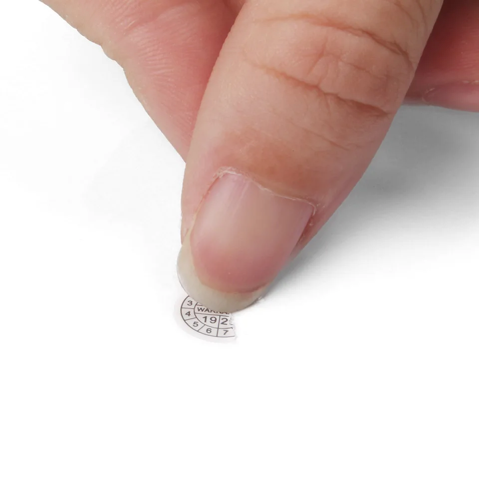 Антифальшивая наклейка срок гарантии хрупкая бумажная 10 мм круглая черная или