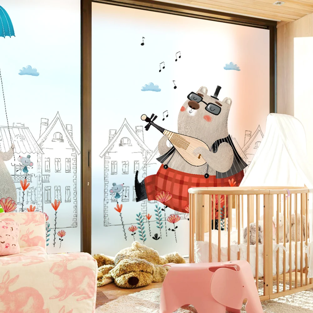 Happy animals Dicor брендовая мультяшная модная оконная наклейка для детской комнаты Kawaii декоративная пленка для стекла аксессуары для украшения дома