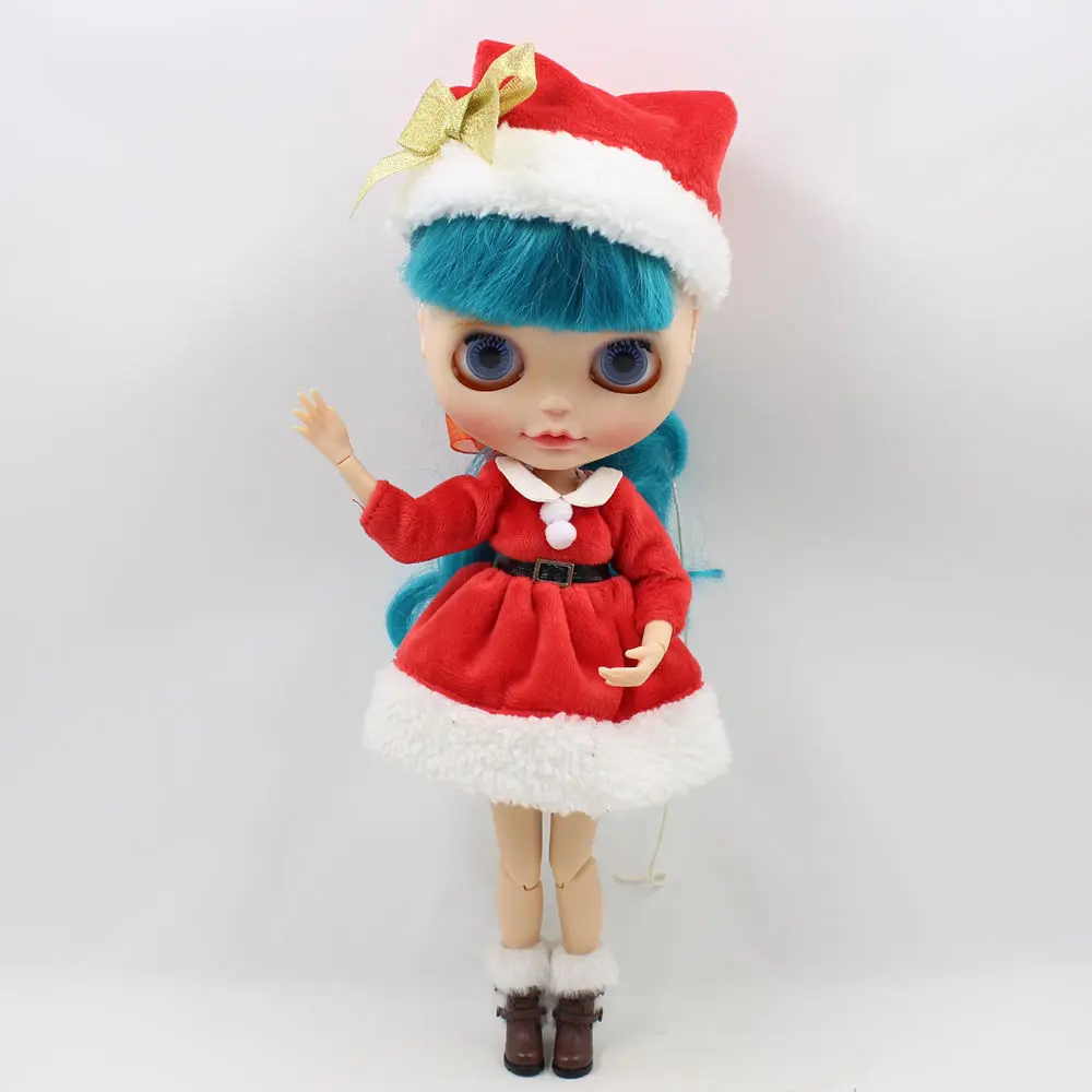 Наряды для куклы Blyth, рождественское платье со шляпой, костюм для 1/6 azone BJD pullip licca