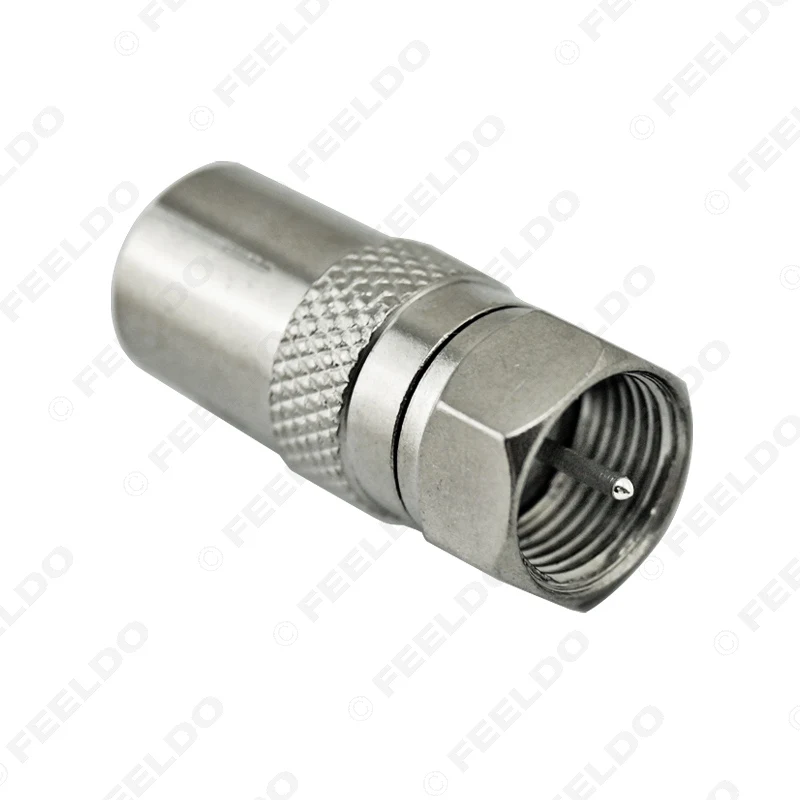 FEELDO 50Pcs Durable Zinc Alloy Female Socket To F Type Male Plug Adapter Connector For Satellite TV DVR | Автомобили и мотоциклы