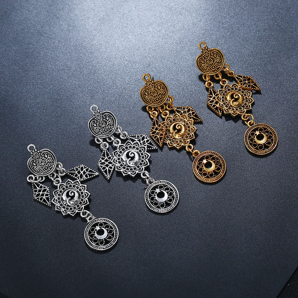 Индийские винтажные длинные серьги-гвоздики shegior для женщин аксессуары полые