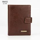 Мужской кошелек Piroyce 2 в 1 из 100% натуральной кожи, чехол для российского водительского удостоверения, Обложка для паспорта, кошелек большой вместимости с кармашком для денег и мелочей