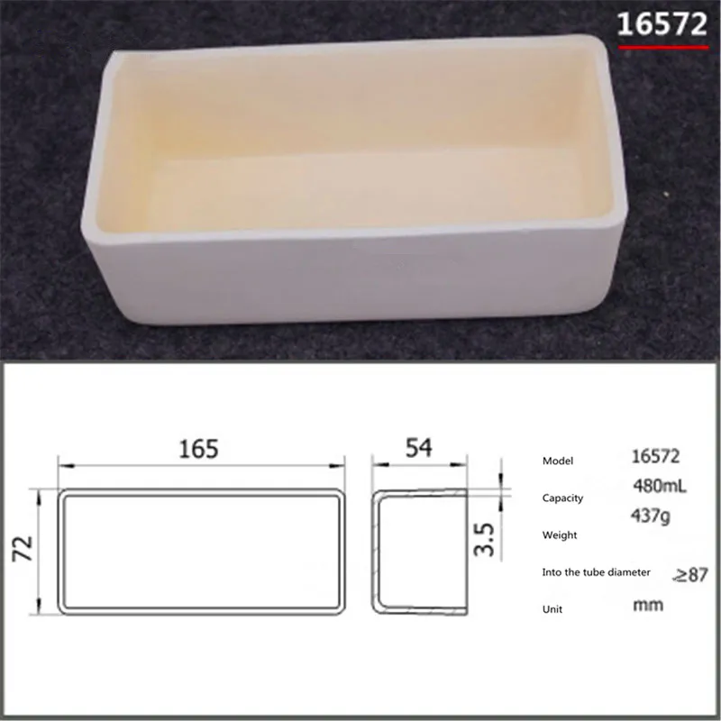 

99.5% квадратный корундовый тигель/480 мл 16572/температура 1600 градусов/спеченный керамический тигель