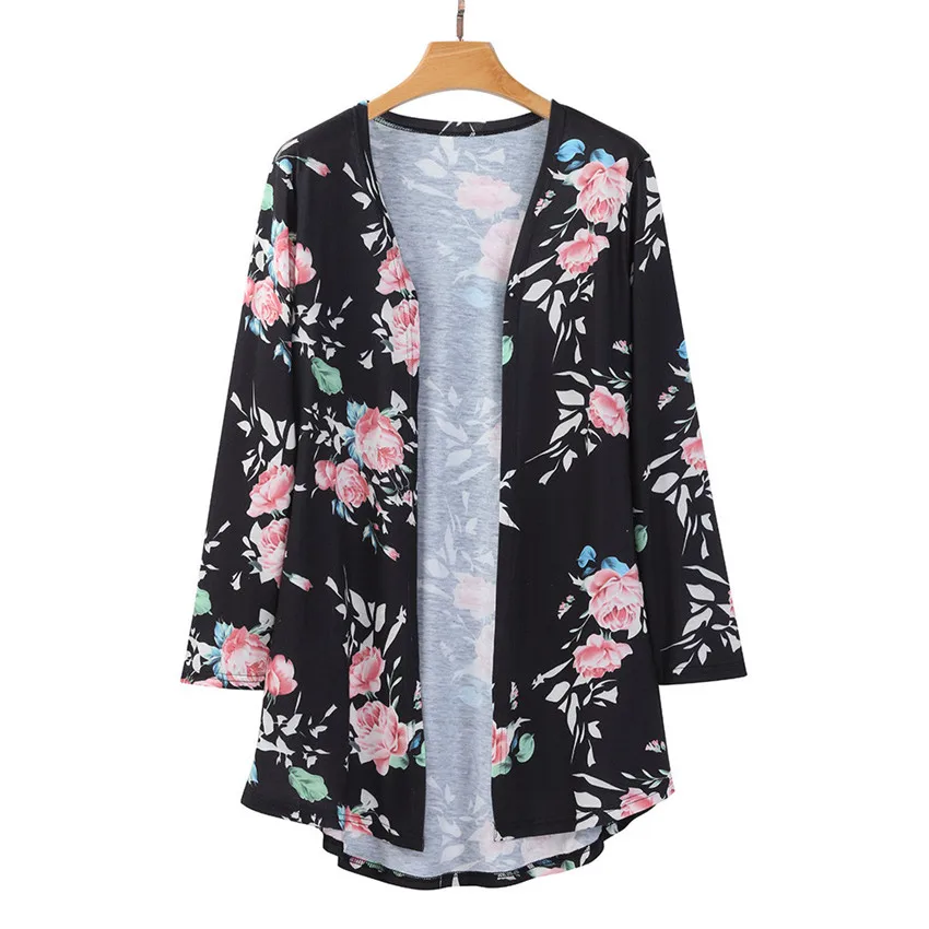 2019 HOT Women Ladies elegent fashion Floral Jacket Open Front Kimono Overcoat Casual Cardigan Chiffon shirt #0629 |