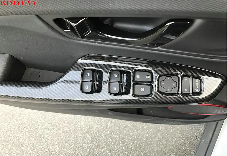

BJMYCYY Car styling For Hyundai Kona Encino 2018 2019 LHD Car Interior Door Window Lift Switch Panel Cover Trim