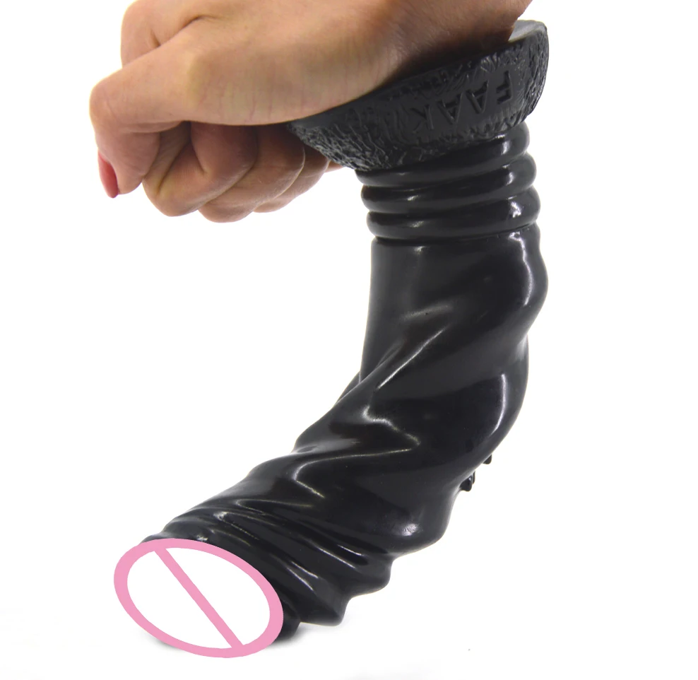 Фаллоимитатор для взрослых FAAK черный пенис с резьбой в виде динозавра стимуляция