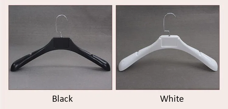 8 шт./лот Нескользящая черная белая широкая плечевая пластиковая вешалка для
