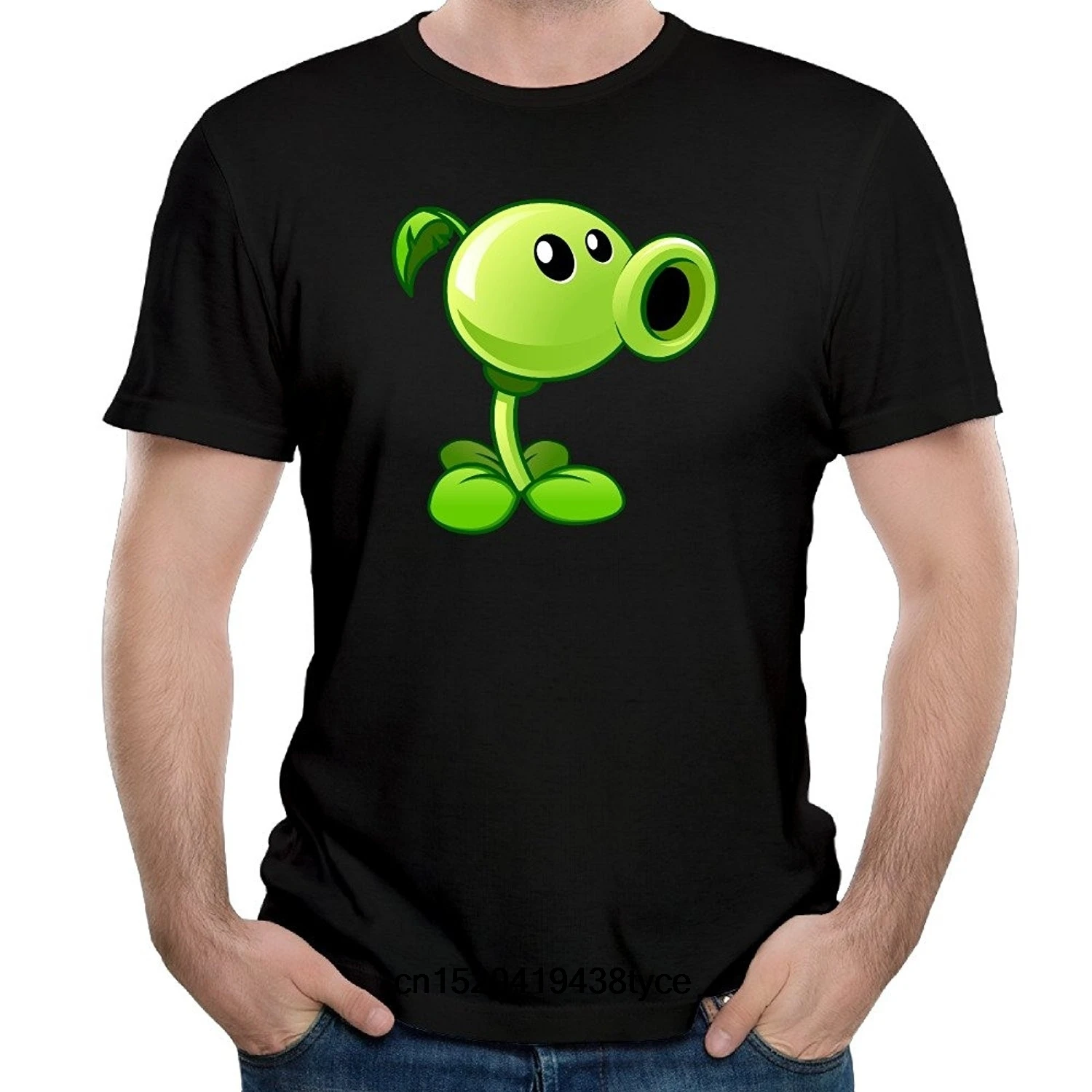 Peashooter Растения против Зомби футболки забавные модные хлопковые футболки|Мужские