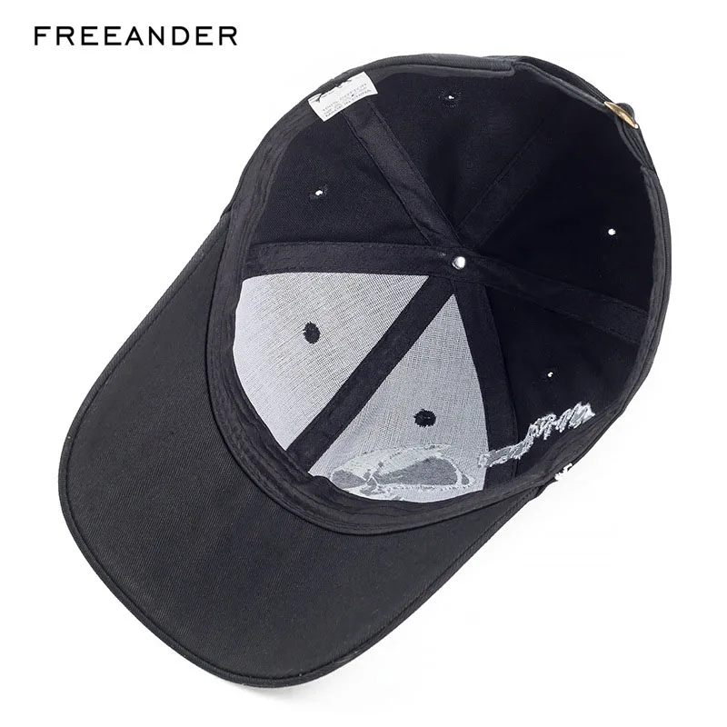 Мужская и Женская бейсбольная кепка Freeander с вышитым черепом Snapback модная