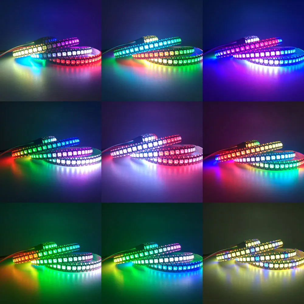 Светодиодная лента ws2812b ws2812 5050smd 60 светодиодов/м черная/белая водонепроницаемая