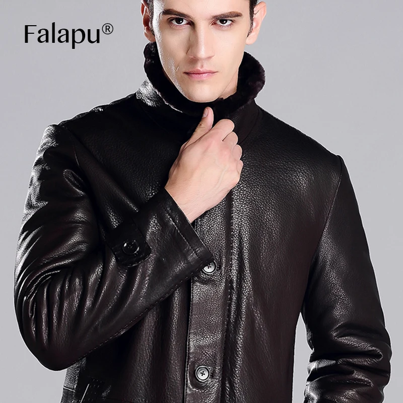 Новая модная зимняя мужская куртка falapu из натуральной кожи 81636|jacket fashion|jacket fashion