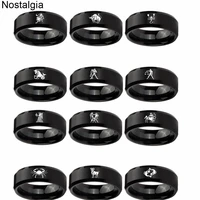 nostalgia zodiac stainless steel witchcraft 12 star witch wicca ring horoscope constellation jewelry christmas gifts for women