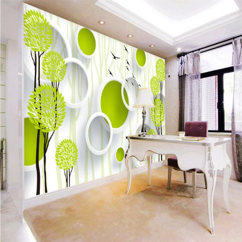 Фотообои beibehang с изображением дерева круга для стен 3d Настенная картина шелковая