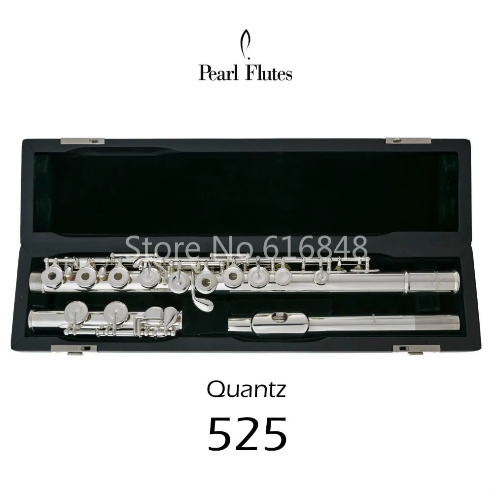 Жемчужный Quantz 525 C мелодия флейта из мельхиора трубка Посеребренная поверхность 16