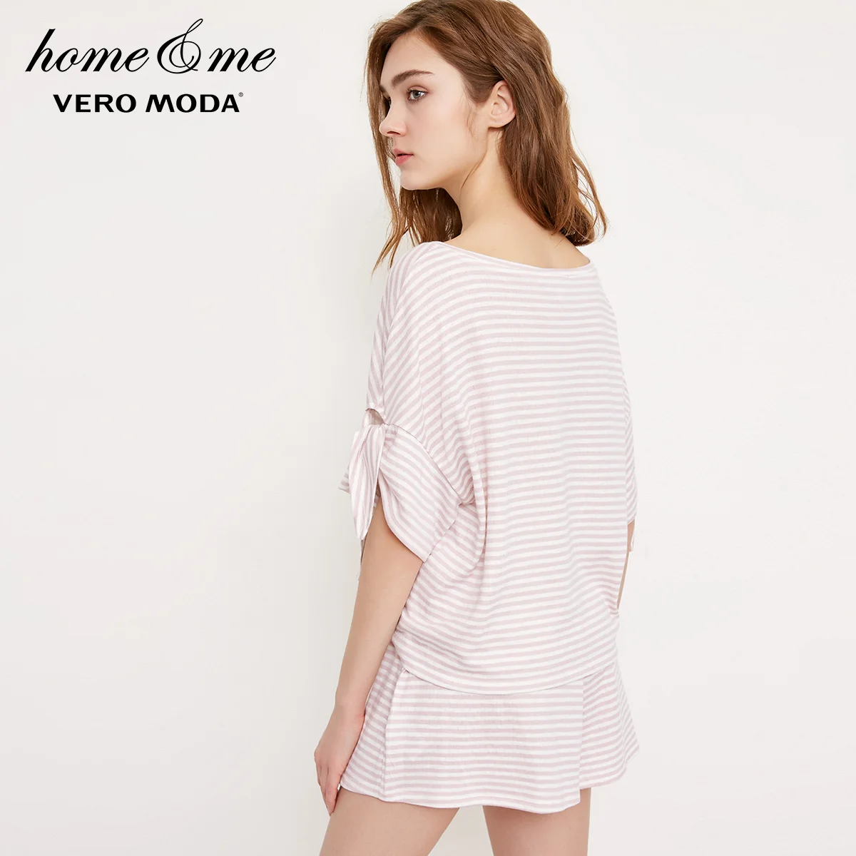 Vero Moda Новая Женская Полосатая Пижама с круглым вырезом и короткими рукавами Топ | 318201597