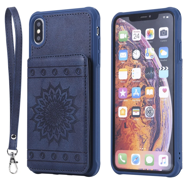 Роскошный Ретро чехол из искусственной кожи + силиконовый бумажник для iphone XS