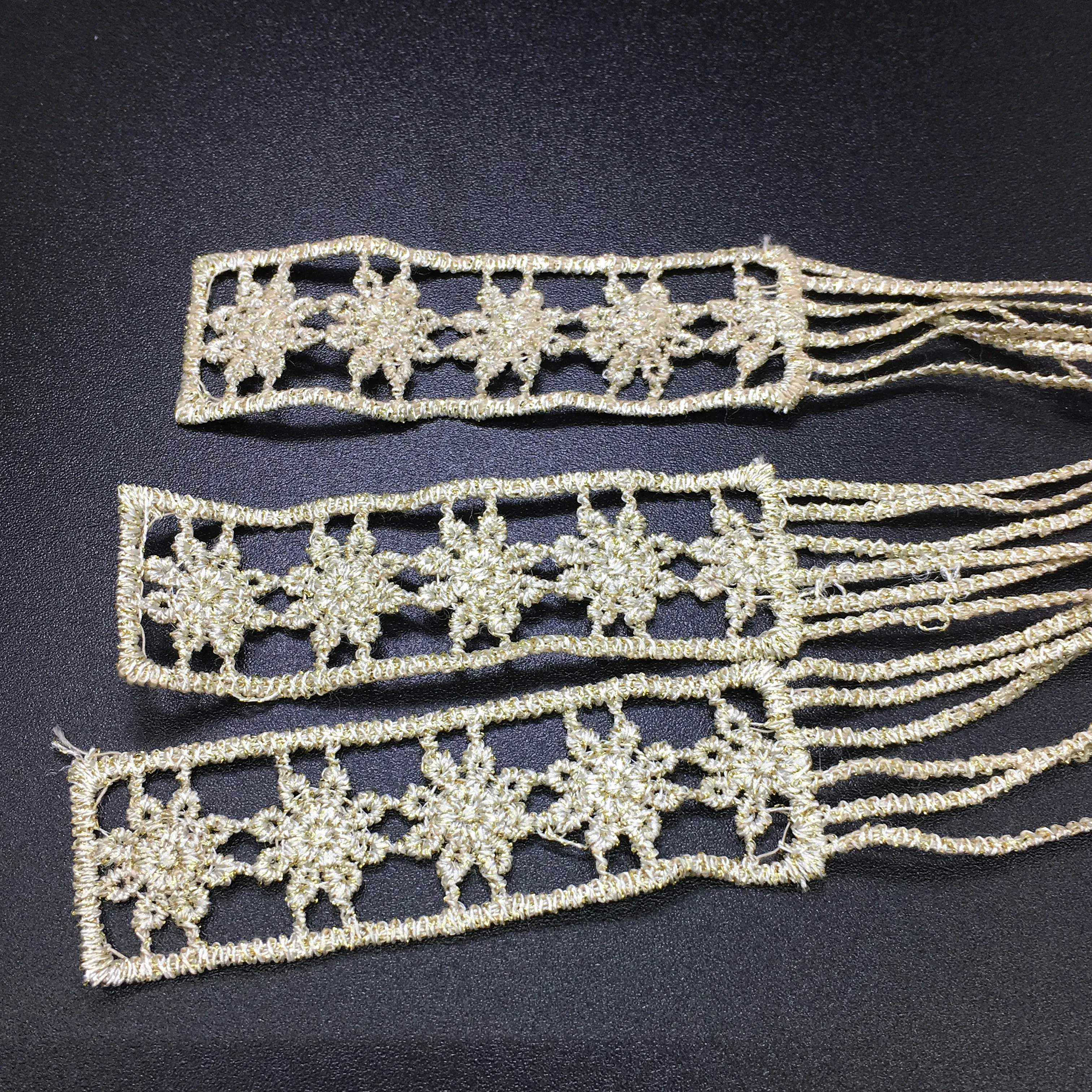 6pc 30x2cm Sew On Gold Embroidery Tassel Patch Baroque Embroidered Applique Fringe Patches For Clothing Parches Bordados AC0945 - купить по